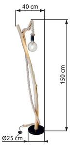 Stojací lampa 1x E27 béžová, černá IP20 GLOBO lighting NERIDA 42060146X