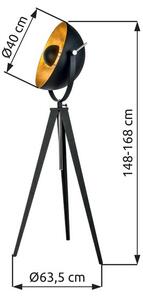 Stojací lampa 1x E27 čierna, zlatá IP20 GLOBO lighting BOWY 40150145X