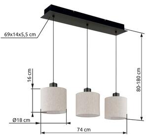 Závěsné svítidlo LED 3000K černý chrom, krémová IP20 GLOBO lighting THEA 31540308