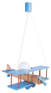 HELLUX Dětský závěsný dřevěný lustr, modrobílý, E27, 1 x 60W 104.11.29
