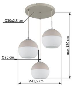 Závěsné svítidlo 3x E27 písková, opálová IP20 GLOBO lighting RAGUSA 15999-3HR