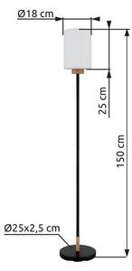 Stojací lampa 1x E27 čierna, opálová IP20 GLOBO lighting ROWENA 15977S