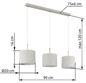 Závěsné svítidlo 3x E27 písková, krémová IP20 GLOBO lighting DELEON 15968-3H