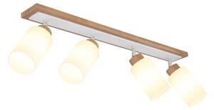 Stropní bodové svítidlo / spot 4x E27 dřevo, opálová IP20 GLOBO lighting ROWENA 15977-4