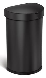 Simplehuman bezdotykový odpadkový koš - 45 l, půlkulatý, černá ocel, inteligentní sensor