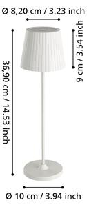 Eglo 75793 - LED Stm. venk. stolní lampa CABOZO LED/3,8W/5V 2000 mAh IP44 bílá