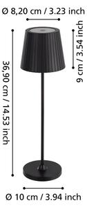 Eglo 75794 - LED Stm. venk. stolní lampa CABOZO LED/3,8W/5V 2000 mAh IP44 černá