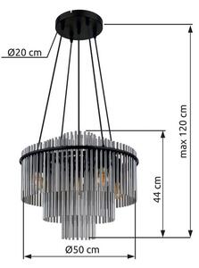 Závěsné svítidlo 5x E27 čierna, dymová IP20 GLOBO lighting GORLEY 15698H1