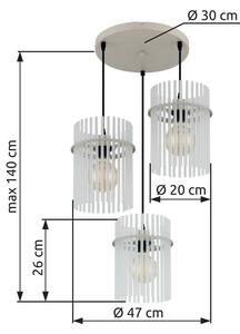 Závěsné svítidlo 3x E27 piesková IP20 GLOBO lighting GORLEY 15698-3HRB
