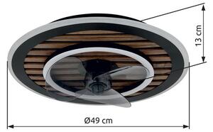 Stropní ventilátor se světlem LED 2700–6000K čierna, opálová IP20 GLOBO lighting TREVINO 03668 časovač
