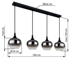 Závěsné svítidlo 4x E27 čierna, dymová IP20 GLOBO lighting MAXY 15548-4H