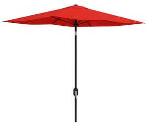 Outsunny Obdélníkový Sklopný Slunečník 2 x 3 m s Kolečkem z Vysoce Husté Voděodolné Polyesterové Tkaniny 180 g/m² - Červený | Aosom