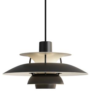 Závěsná svítidlo Louis Poulsen, PH 5 Mini, stmívatelné, Černá, Obývací pokoj, Kov, Design