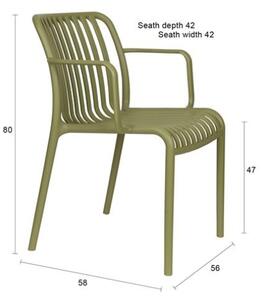 Housecraft Living Zelená plastová zahradní židle Mante s područkami