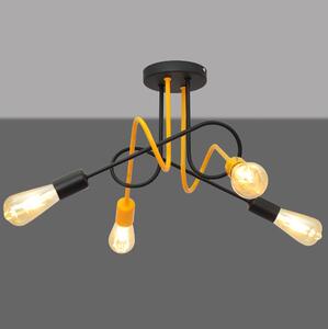 Přisazený lustr OXFORD 4xE27/15W/230V černá/žlutá