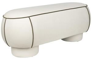 White Label Bílá čalouněná lavice MARINA 121 cm