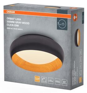 Osram-LED Stm stropní svítidlo ORBIS LIVIA LED/16W/230V pr. 30 cm antracit/hnědá