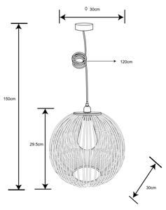 Globo 15368H - Lustr na lanku HILDEGARD 1xE27/60W/230V bambus