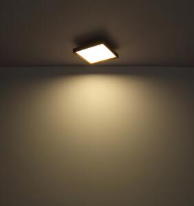 GLOBO Stropní LED osvětlení CINDERELLA, 12W, teplá bílá-studená bílá, čtvercové, hnědé 41595D1