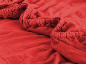 XPOSE® Dětské jersey prostěradlo Exclusive - červené 80x160 cm