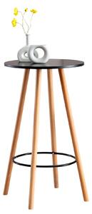 Barový stůl Mijas natura, kulatý ~ v105 x 60 x 60 cm - Černá