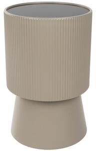 White Label Béžový skleněný odkládací stolek BRIAN ø 33 cm