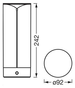 Osram - Stm. dot. venk. stolní lampa ENDURA STYLE LED/1,5W/5V 2500 mAh IP54 antr