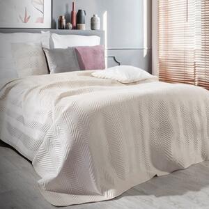 Kvalitní oboustranný přehoz na postel krémové barvy Šířka: 230 cm | Délka: 260 cm