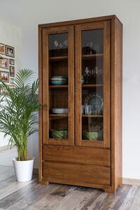 KW352 dřevěná skříň knihovna z dubu Drewmax (Kvalitní nábytek z dubového masivu)