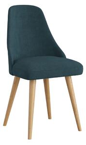Čalouněná židle modrá s dřevěnými nohami M77 Bresso