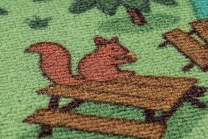 Makro Abra Dětský kusový koberec REBEL ROADS Wild life 90 Les Zvířátka protiskluzový zelený Rozměr: 95x133 cm
