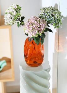 &klevering Skleněná váza Bubble tvarovaná oranžová 22cm