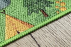 Makro Abra Dětský kusový koberec REBEL ROADS Wild life 90 Les Zvířátka protiskluzový zelený Rozměr: 140x200 cm