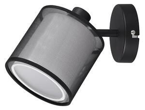 Trio Leuchten 811400132 BURTON - Nástěnná černá lampa s moderím stínidlem 1 x E14 (Moderní nástěnné svítidlo s naklápěcím stínidlem, bez vypínače)