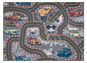 Makro Abra Dětský kusový koberec REBEL Uličky 97 Ulice auta protiskluzový šedý Rozměr: 95x133 cm