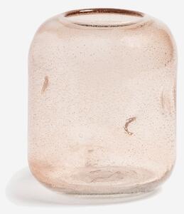&klevering Skleněná váza Bubble tvarovaná růžová 17cm