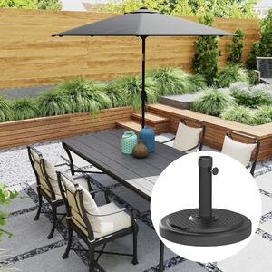 Podstavec pro slunečník Outsunny, venkovní základna pro slunečník, pro sloupy Ø 38 a 48 mm, hmotnost 22 kg, kovový podstavec pro slunečník na zahradní