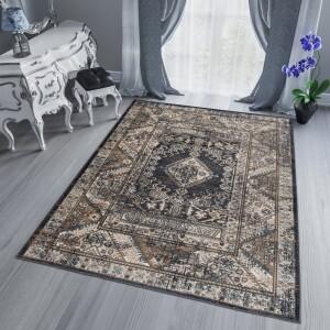 Makro Abra Kusový koberec klasický DUBAI L429B antracitový Rozměr: 160x220 cm