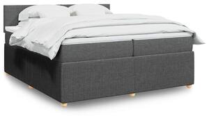 Box spring postel s matrací tmavě šedá 200x200 cm textil 3289857