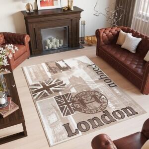 Makro Abra Moderní kusový koberec SCARLET DELUXE 70879/10822 Londýn hnědý Rozměr: 240x340 cm