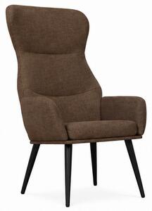 Relaxační křeslo, odpočinkové, dřevo/kov/textil, 96x68x79 cm, nohy černé/taupe, Dekorino KR20260062
