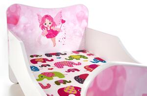 Dětská postel HAPPY FAIRY, bílá/růžová