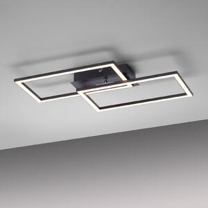 Stropní svítidlo LED Iven, tlumené, černé, 54x31cm