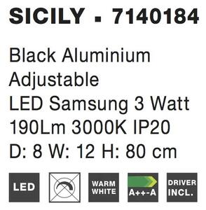LED stropní svítidlo Sicily – Černá