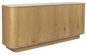 White Label Dubová komoda ALMIRA HIGH 180 x 40 cm s mramorovým dekorem