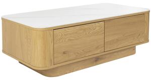-25 % Dny MOMENTI– White Label Dubový konferenční stolek ALMIRA 120 x 60 cm s mramorovým dekorem