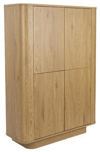 White Label Dubová komoda ALMIRA 100 x 40 cm s mramorovým dekorem