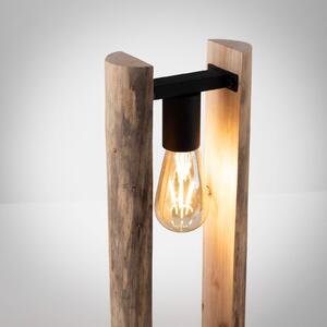 Stolní lampa z kulatiny vyrobená ze dřeva