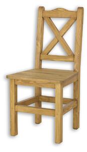 Drewmax KT700 - Rustikální židle masiv borovice (Borovicová jídelní židle z masivu)