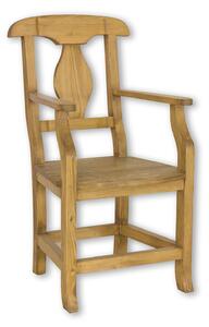 KT707 dřevěná rustikální jídelní židle z přírodní borovice Drewmax (Povrch přírodní vosk!)